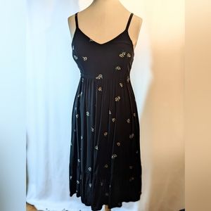 Old Navy Sundress Black Midi Floral sz S